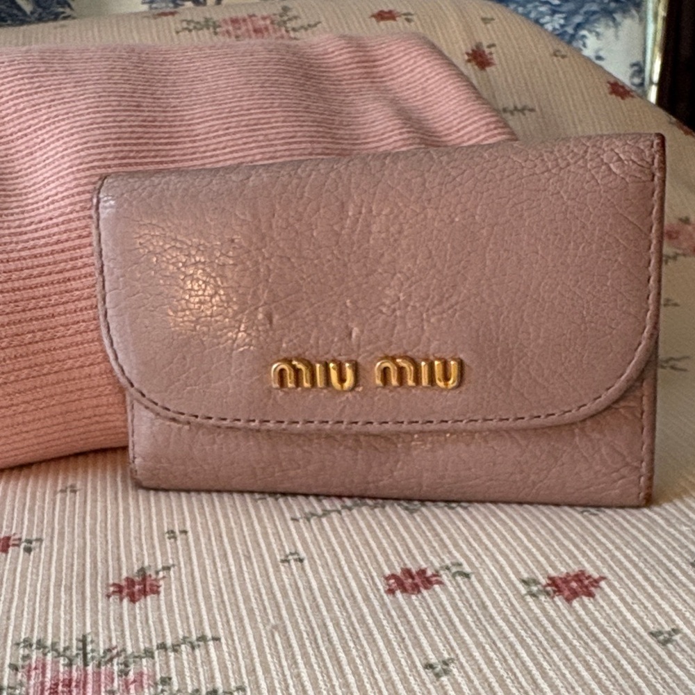 Authentic! Miu Miu Blush Leather Key Holder